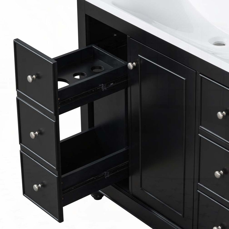 Meuble-lavabo 36 po sans lavabo, base seulement, structure en bois massif