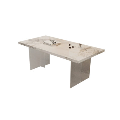 Modern Pattern Rock Plate Acrylic Dining Table