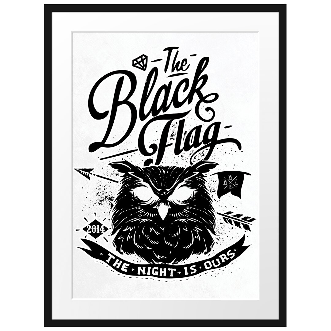 Gerahmtes Poster The Black Flag Owl Light