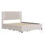 Lit plateforme tapissier avec 2 tiroirs et lit gigogne, tête de lit classique-438231586-438231585
