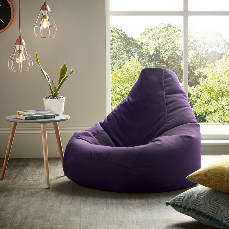 Salcombe Polyester Outdoor Friendly Refillable Bean Bag Chair & Lounger, Purple
