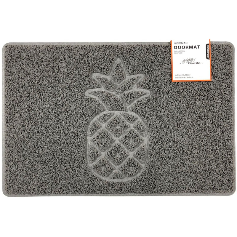Non-Slip Indoor Doormat, 1.2cm H x 40cm W x 60cm L, Grey