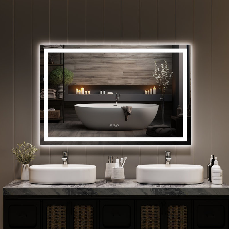 Miroir de salle de bain Modern Modern, 30 po x 45 po
