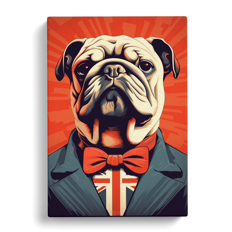 British Bulldog Constructivism - Wrapped Canvas, 60cm H x 40cm W x 3cm D