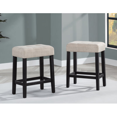 Kalispell 24" Beige Upholstered Bar Stools 