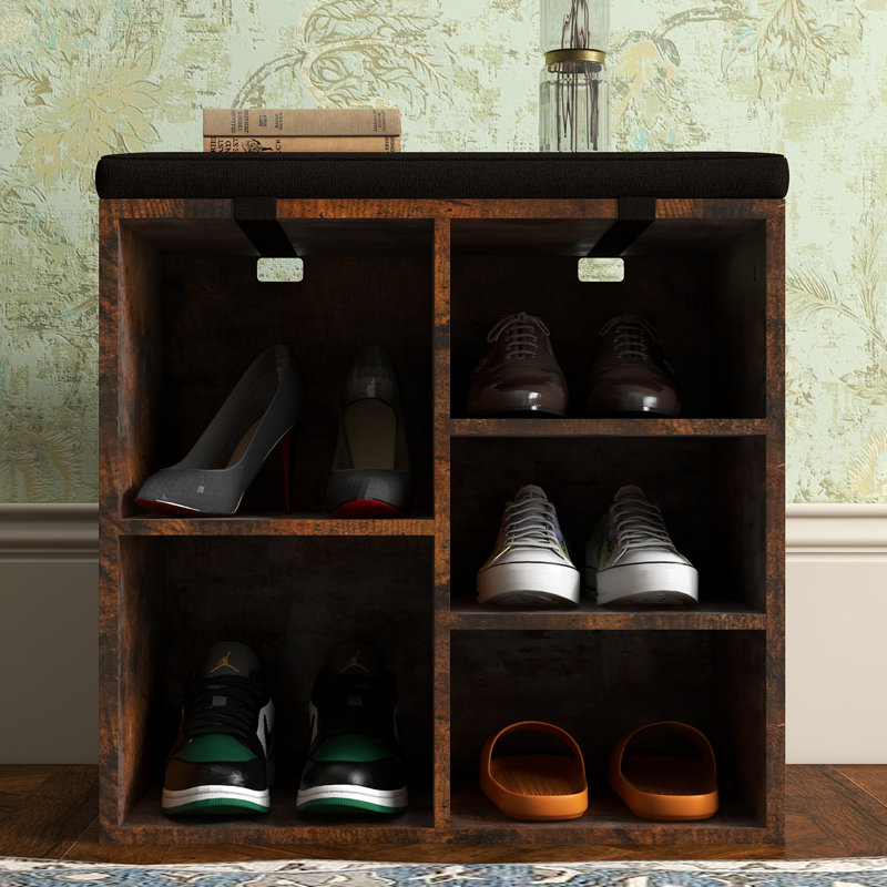 Storage Bench, Rustic Brown/Black
