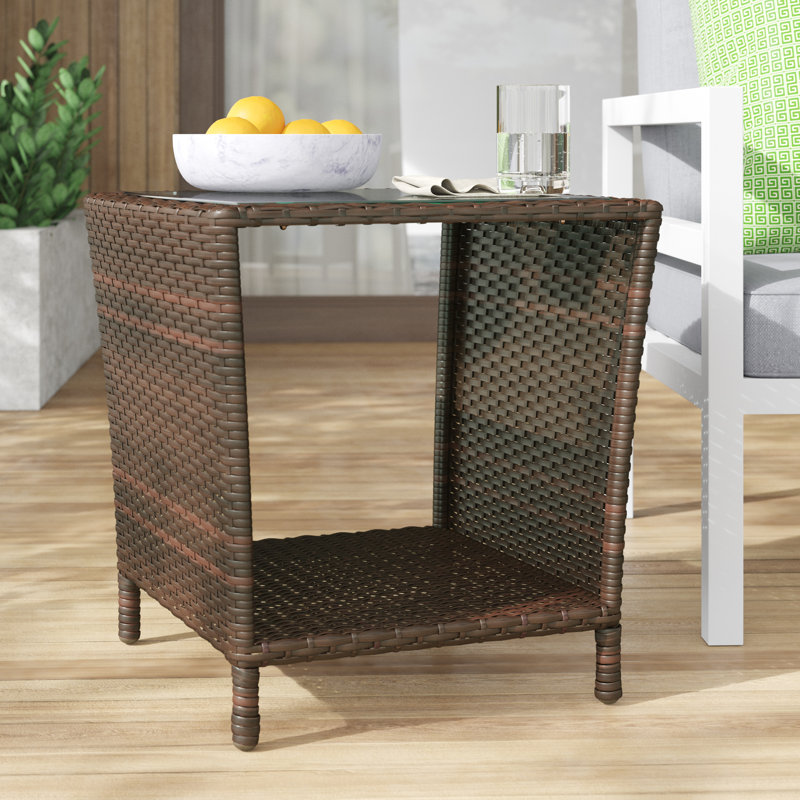 Morgan Square Outdoor Side Table , 20'' in. W 20'' in. D, Brown