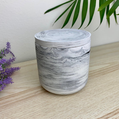 Jesmonite Grey Smooth Storage Pot