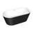 Transolid 59 in. Maris Freestanding Soaking Bathtub with Center Drain and Pillow in Matte White-100898556-125937329