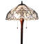 Lampe torchère sur pied 62 "à deux lumières 62" avec abat-jour dôme en verre coloré Fleur De Lis
