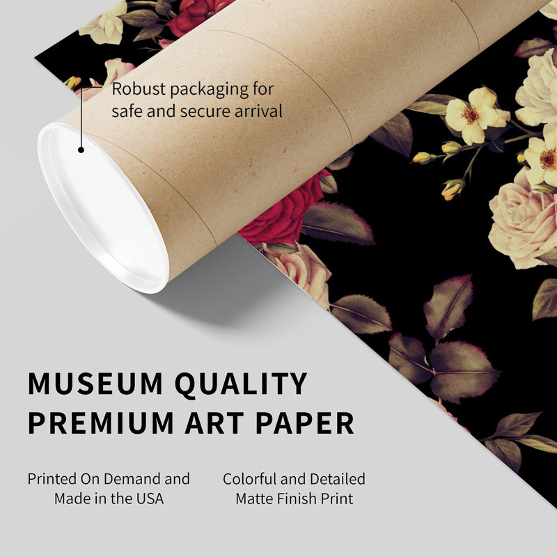 Floral Floral Elegance, impression d'art moderne sans cadre, H 16 po x l 16 po