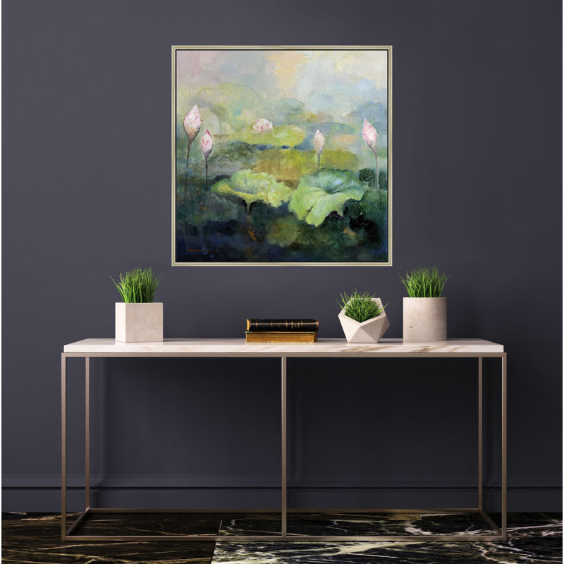 Trance - cadre flottant, reproduction d'art sur toile, Champagne