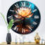 Horloge murale cinématique lotus blanc en étang mystique-93380156