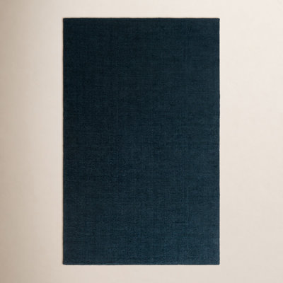 Crowe Dark Blue Hand-Woven Wool Rug