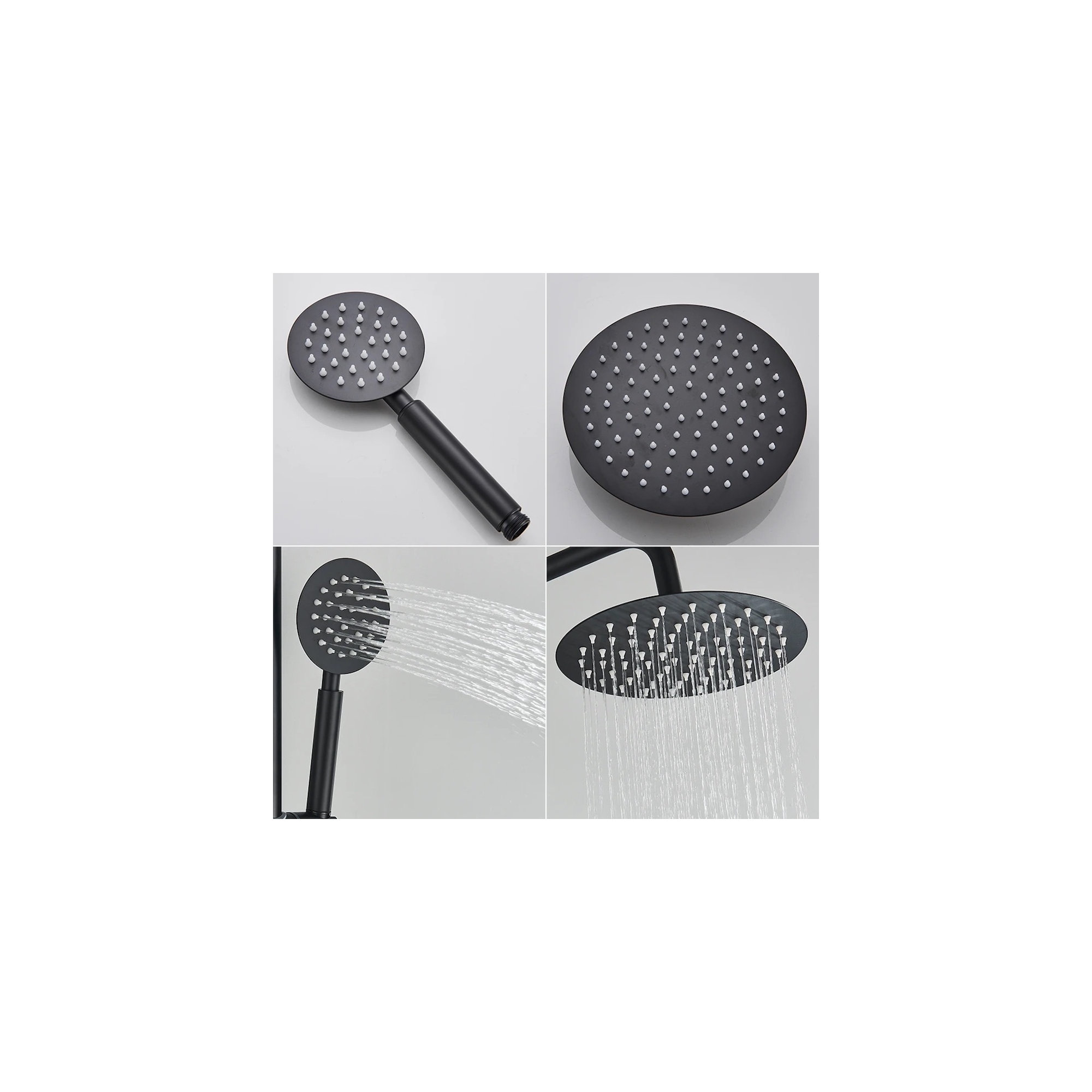 Kenzo Triple Function Outdoor Shower with Single Lever Handle Stainless Steel, Matte Black