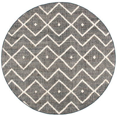 Furman Kilim Geometric Hand-Loomed Natural/Charcoal Area Rug