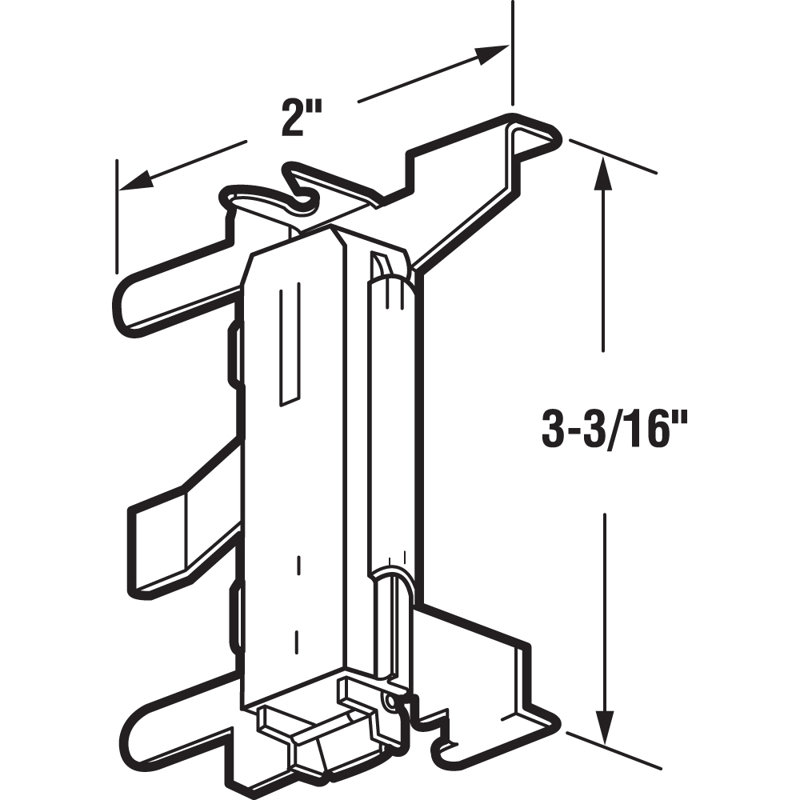 Guide de porte de placard Prime-Line, fixation par le bas, 1 gauche, 1 droite, encliquetable (1 ensemble)