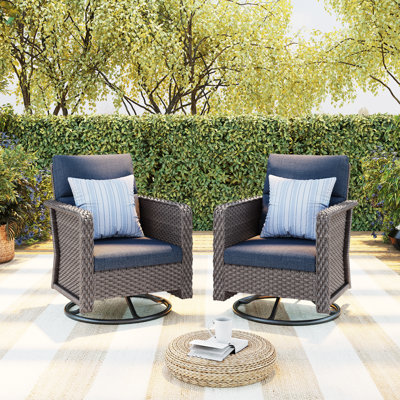 Ensemble de conversation pour patio 2 pièces avec base berçante pivotante