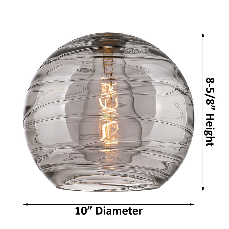 Luminaire suspendu suspendu 1 lumière Edison Athens Deco Swirl-616-G1213, H 11,13 po x l 10 po x P 10 po, Noir mat