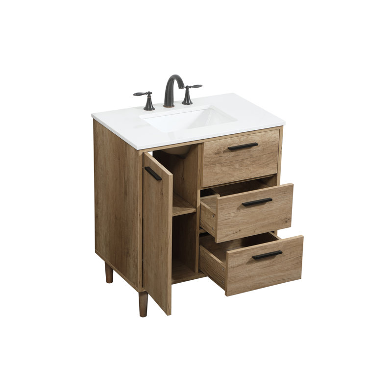 Ensemble de meuble-lavabo simple 30 po Baldwin, Chêne naturel
