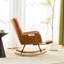 Ensemble fauteuil berçant à oreilles en tissu Teddy et repose-pieds, fauteuil à bascule d'allaitement avec poche de rangement latérale, mouvement de glissement fluide, base en bois massif sécurisée, fauteuil d'appoint confortable pour le salon-2014648241