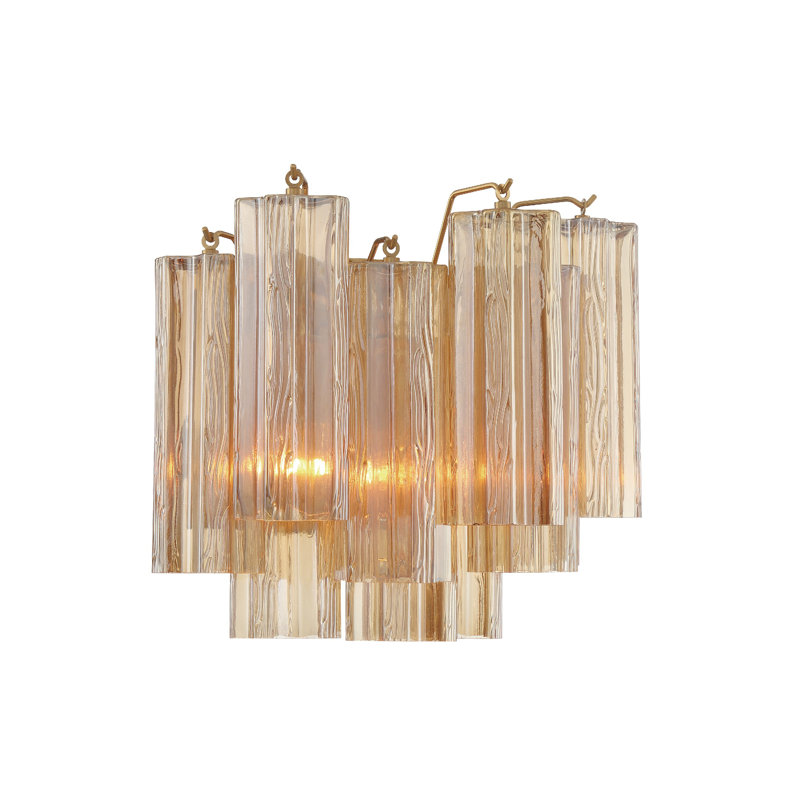 Steel Flush Mounted Sconce, Aged Brass