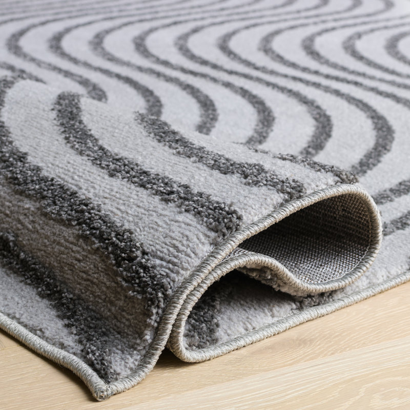 Wave Performance Abstract Indoor Rug, Square 6'7"
