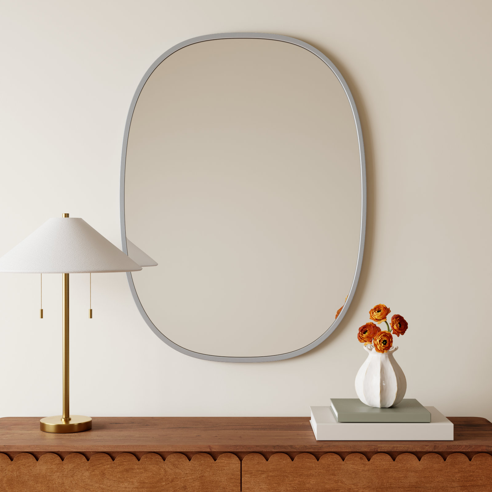 Sabine Accent Mirror, Silver, 40" x 30"