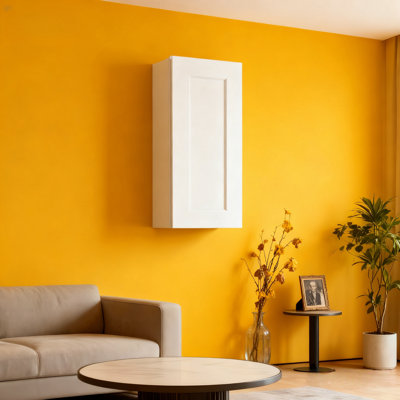 12 Inch White Shaker Wall Cabinet Solid Wood With 2 Adjustable Shelves Ready-To-Assemble For Kitchen