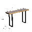 Console en pin massif (bord vif) - 51 po de long