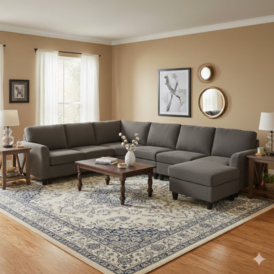 Canapé modulaire réversible avec repose-pieds 8 pièces Airica