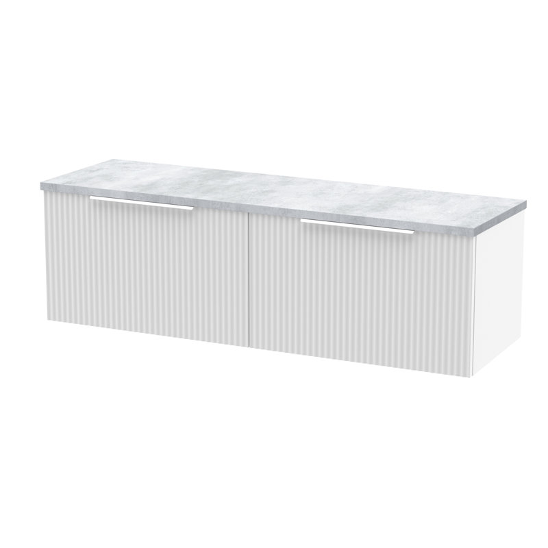 Fluted 121.5cm Double Bathroom Vanity Base Only, Satin White