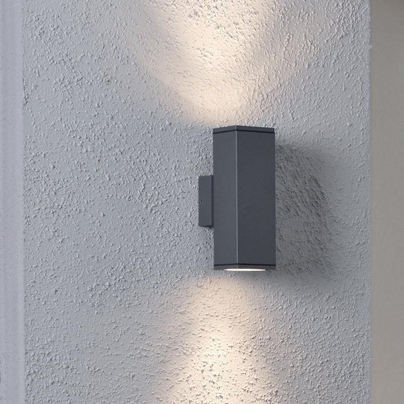 Monza 2 Up Down Outdoor Armed Sconce, Anthracite