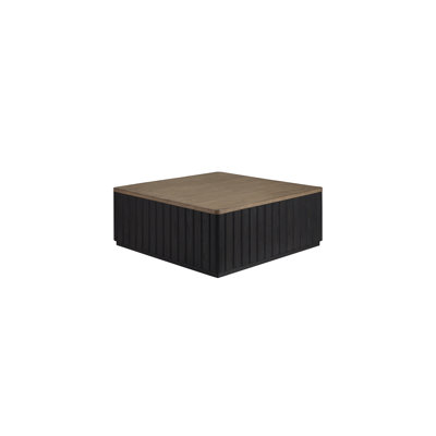 Modern Channel Cocktail Table On , Veneers, Two - Tone Finish, Black Solid Wood + , 42.28 In Wide, Deep, 16.97 High, 98.59 Lb Veneer Style,