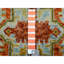 Tapis à main one-of-kind noué la orange/gris/bleu 5 pi 8 po x 7 pi en laine de 9 po