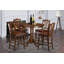 Ensemble de table de salle à manger 3 pièces à hauteur de comptoir comprenant une table ronde en bois et 2 chaises de cuisine, noir et cerisier-1470158904-1562003993-1562003995