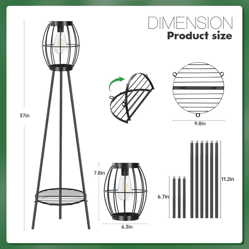 2 Pack Solar Lights Outdoor With Plant Stands – Solar Floor Lamp With Metal Tripod Deck Lights, Solar Powered Street Light For Garden Yard Pathway Driveway Porch Patio Decor