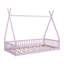 Lit simple en bois avec clôture-554264291