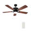 Ventilateur de plafond intelligent de 52 pouces Glacier, ensemble d'éclairage à DEL à intensité variable et télécommande, intérieur / extérieur, fonctionne avec Alexa / Google Home / Siri