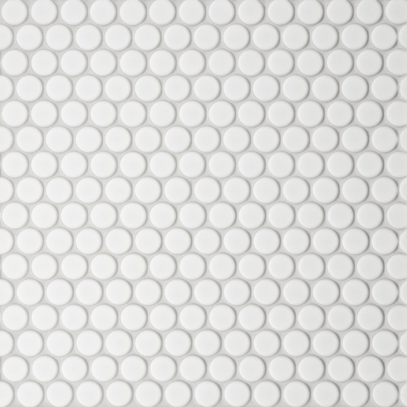 Le Cafe 11" x 12" Porcelain Mosaic Wall & Floor Tile, White