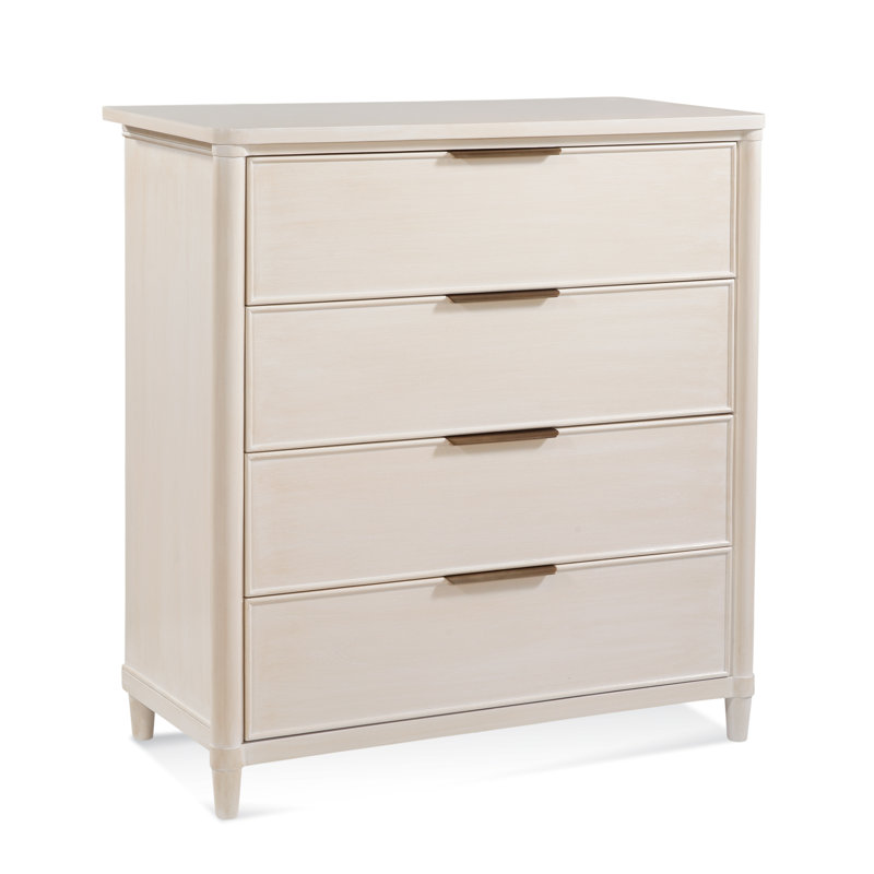Clair Solid Wood 43'' W 4 - Drawer Dresser, Brass
