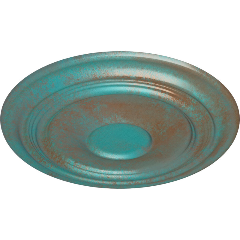 Médaillon de plafond traditionnel 24 3/8 po x P 1 1/2 po (convient aux auvents jusqu'à 5 1/2 po), Cuivre patiné de vert