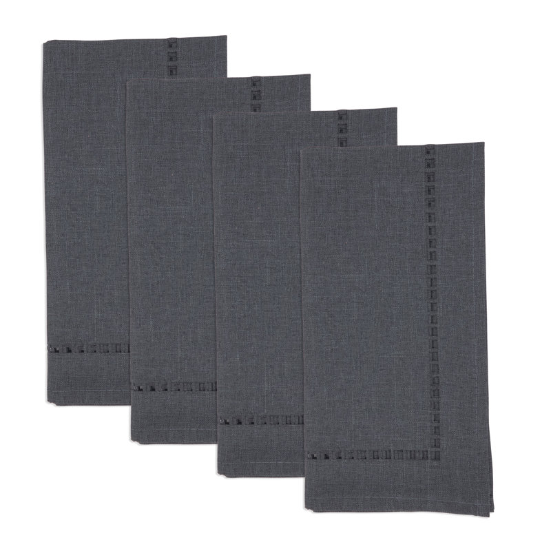 Laser-Cut Hemstitch Napkin (Set of 4), Black