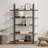 5-tier Industrial Bookshelf With Reinforced Back Baffle For Home Office, Rustic Brown