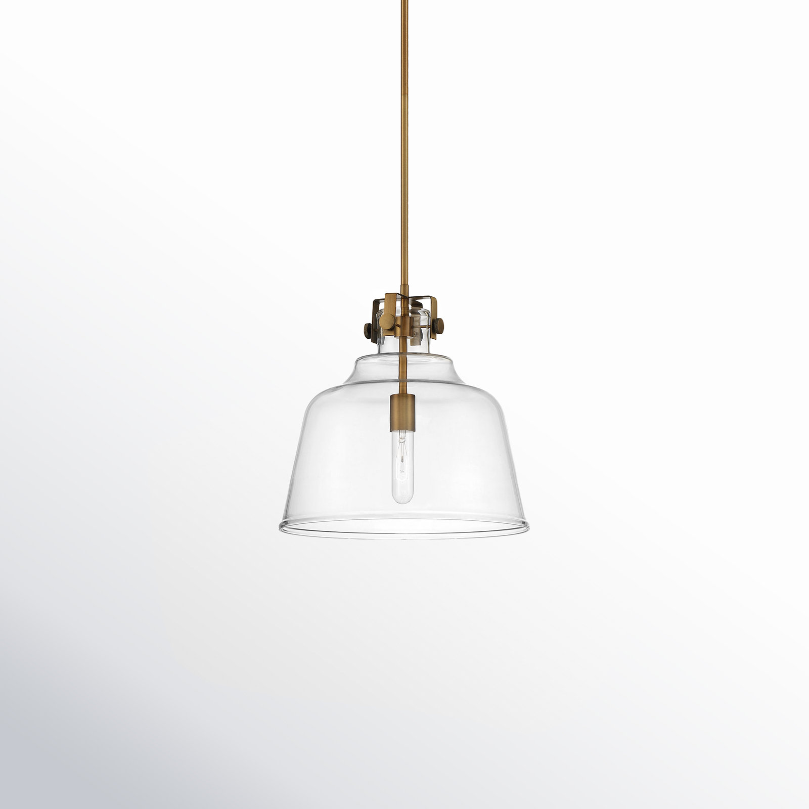 Zander Single Light Glass Steel Dimmable Pendant