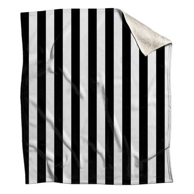 Black White Stripes Blankets