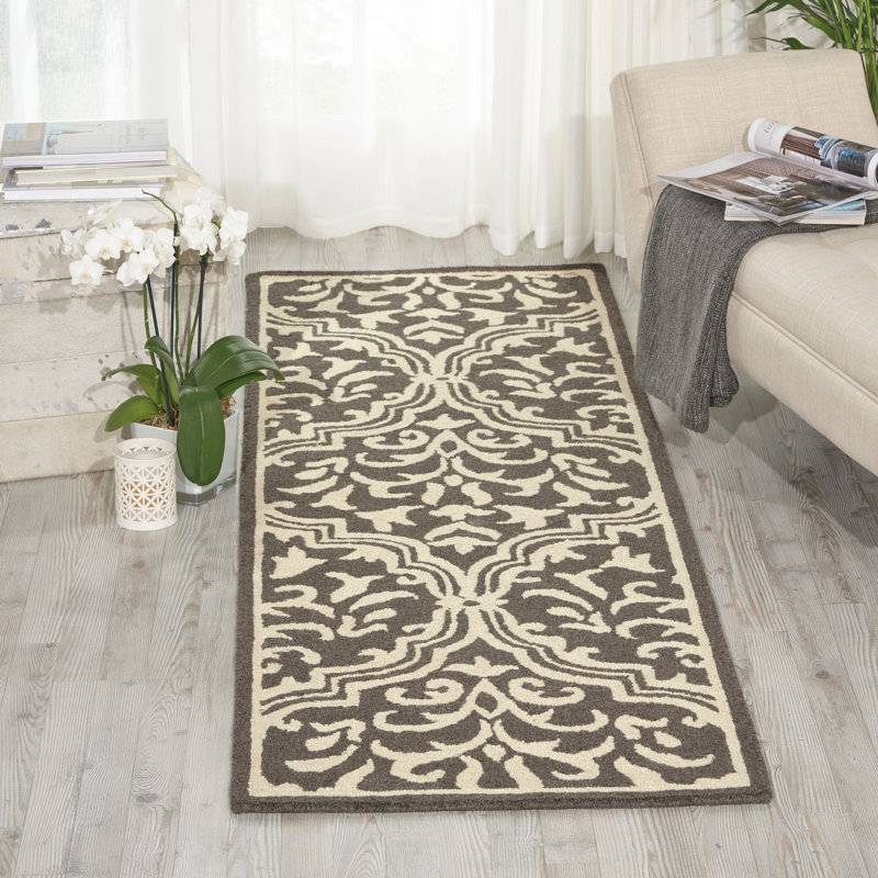 Aliyah Floral Wool Hand Woven Area Rug, Runner 69 x 229cm