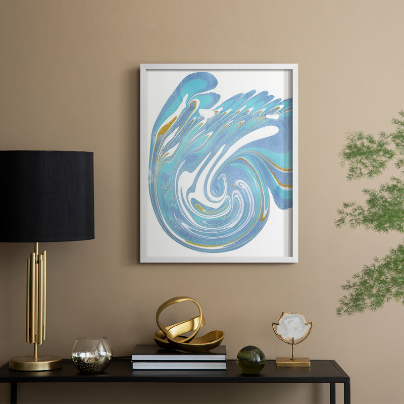 Galaxie III, reproduction encadrée - bois massif, H 11 po x l 9 po, Blanc