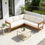 Ensemble de mobilier d'extérieur en bois d'acacia massif avec 6 coussins moelleux et sac à dos-1144566733