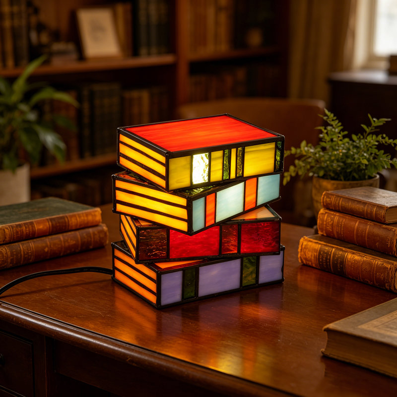 Lampe de table en verre coloré 6,7 po style Tiffany